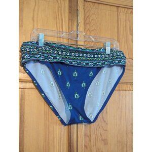TOMMY‎ BAHAMA FOULARD FRENZY BIKINI Swim Bottoms XL Blue Paisley High Waisted
